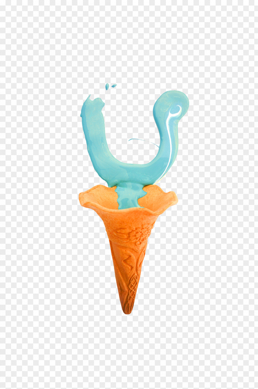 Creative Ice Cream Letters. Cone Turquoise PNG