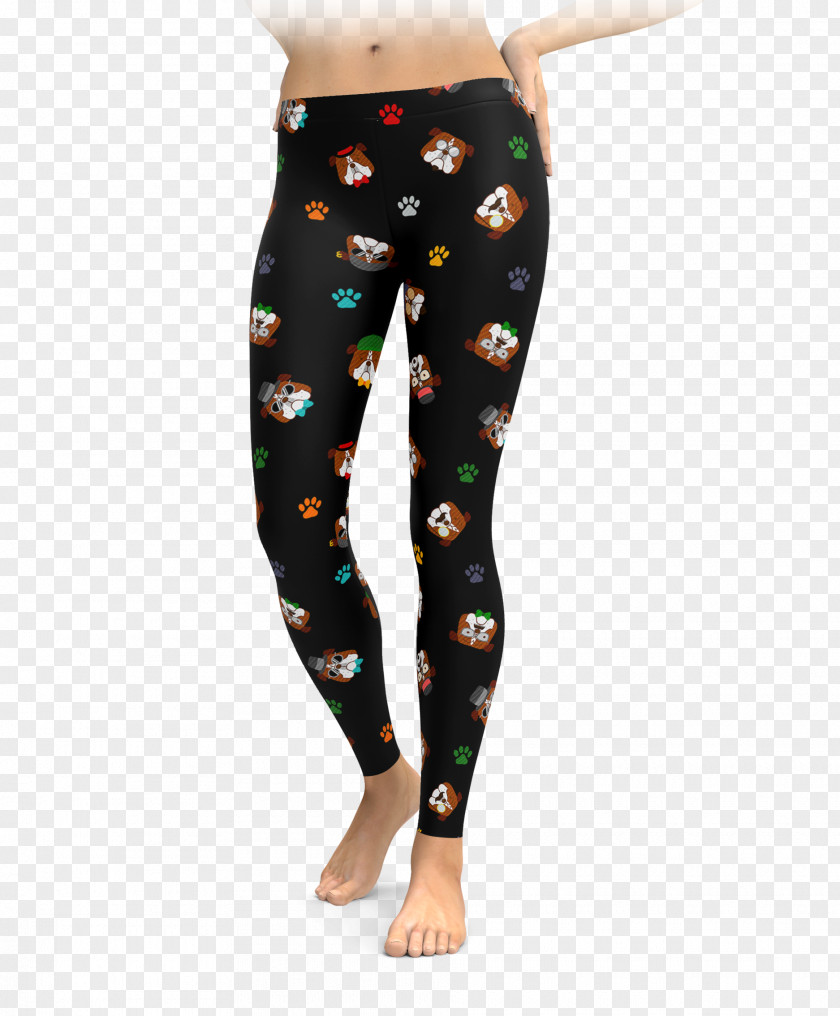 Cute Bulldog Leggings Christmas Fashion Clothing Capri Pants PNG