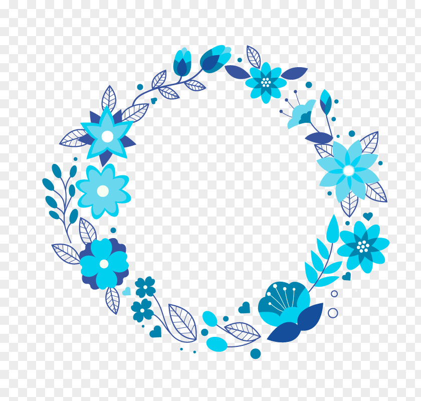 Blue Flowers Vector Material Ring Flower Euclidean Download PNG