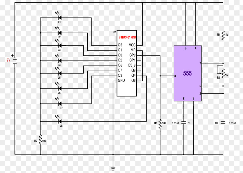CHASER 555 Timer IC Integrated Circuits & Chips Schematic Electronics PNG