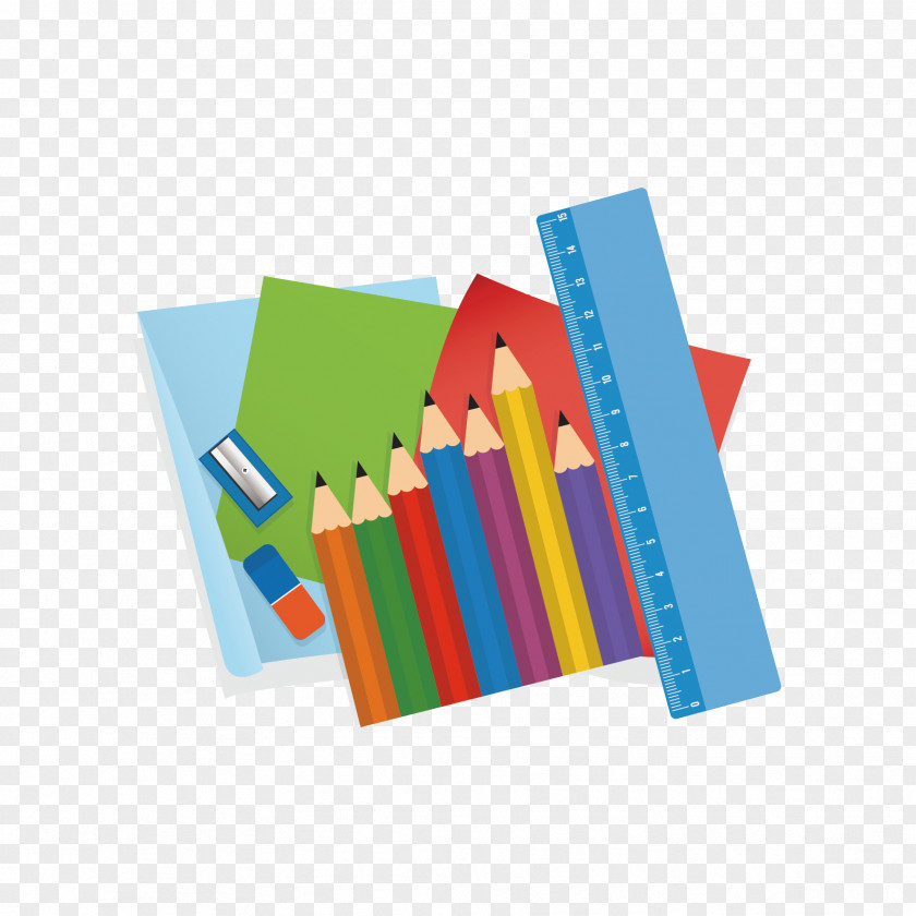 Vector Pen And Paper School Colored Pencil Banner Crayon PNG