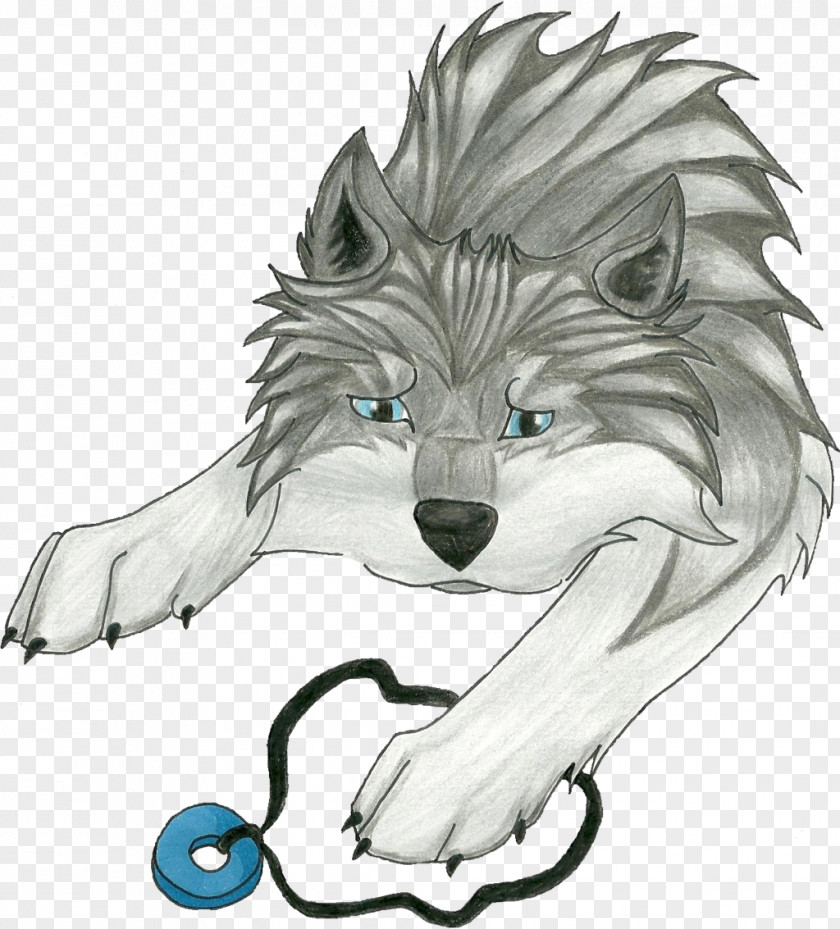 Wolf Spirit Sketch Illustration Line Art Paw Legendary Creature PNG