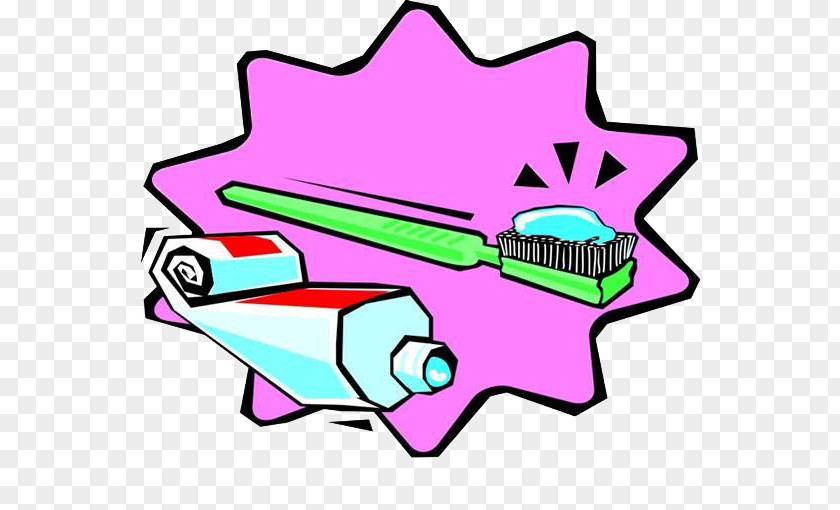 Green Toothbrush And Toothpaste Cartoon PNG