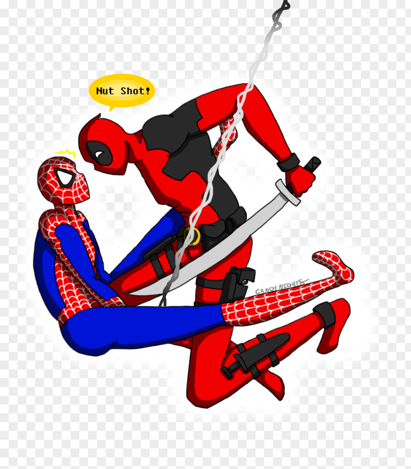 Ouch Deadpool Spider-Man Cartoon Nut PNG