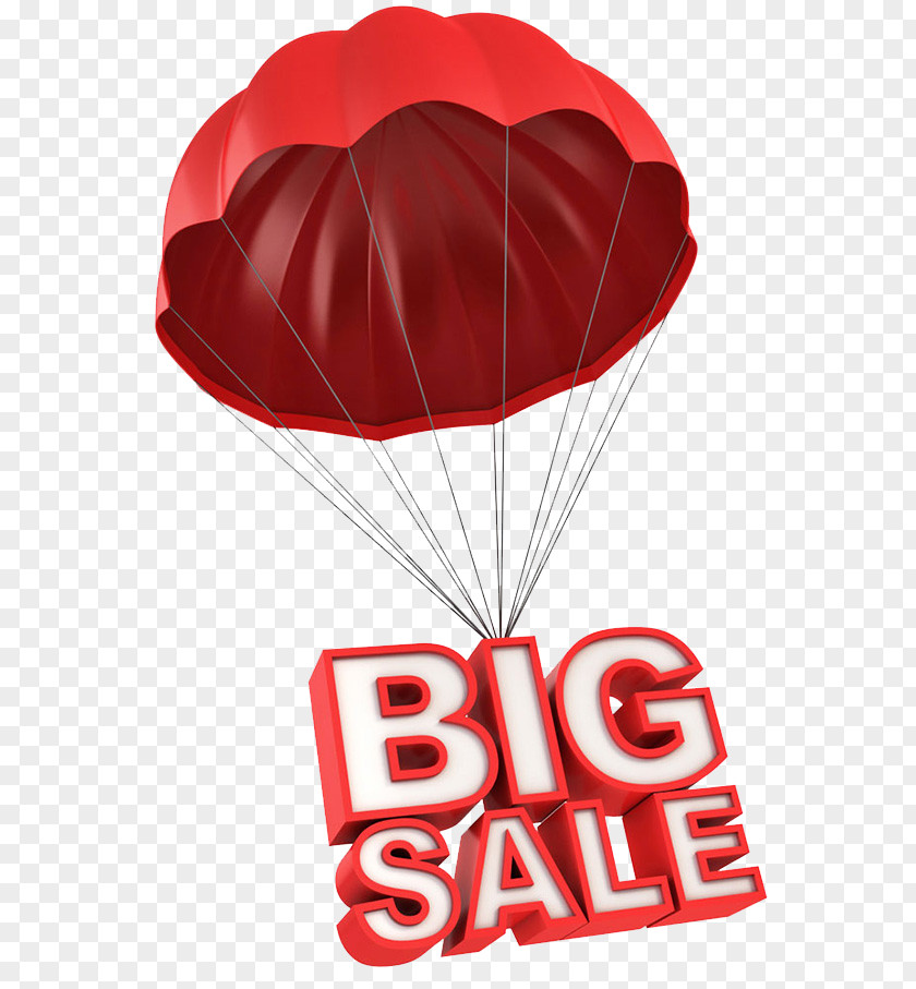 Red Cartoon Balloon Sales Parachute Advertising Stock Photography Illustration PNG