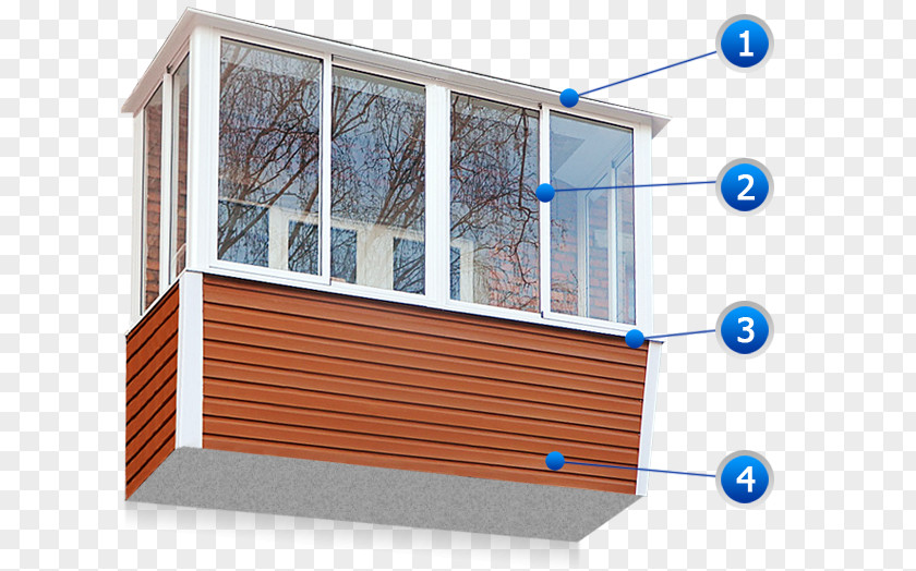 Balcony Facade Siding Остекление балконов и лоджий Loggia PNG