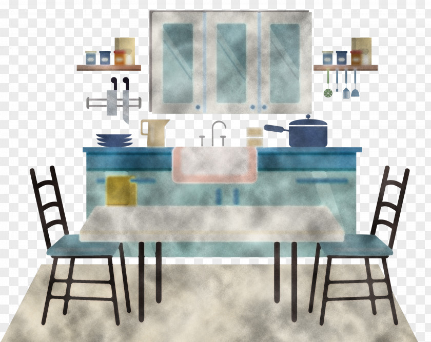 Desk Rectangle Furniture Room Table Dining Chair PNG