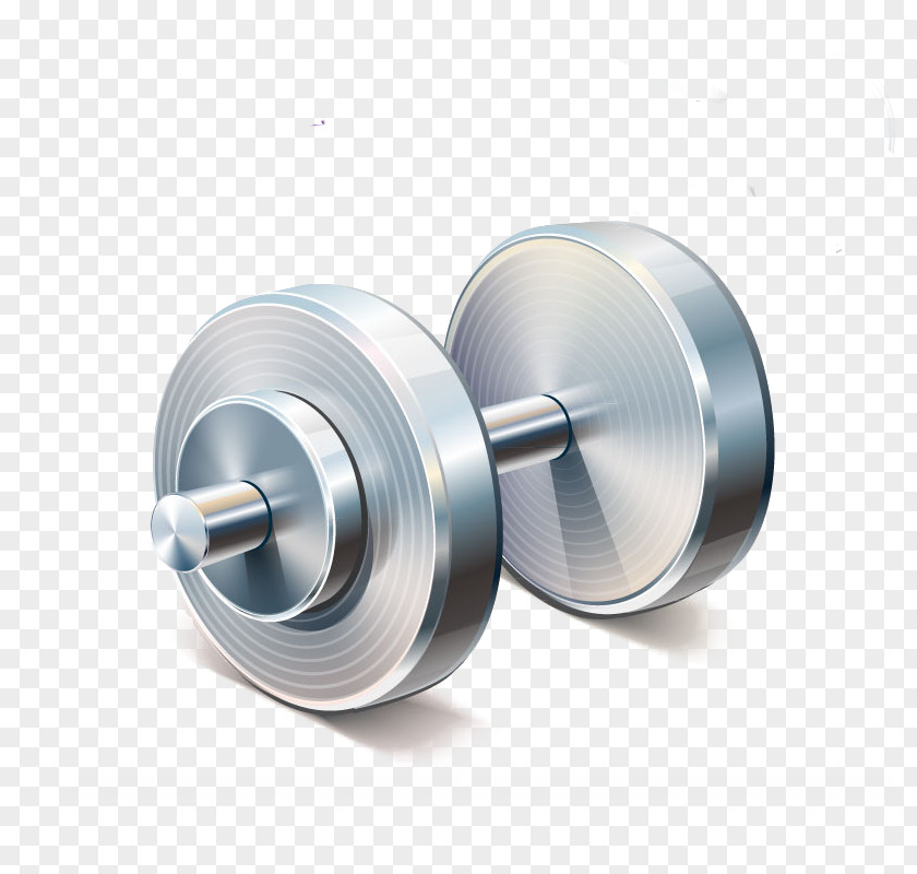 Silver Fitness Dumbbell Physical Royalty-free Exercise Equipment PNG