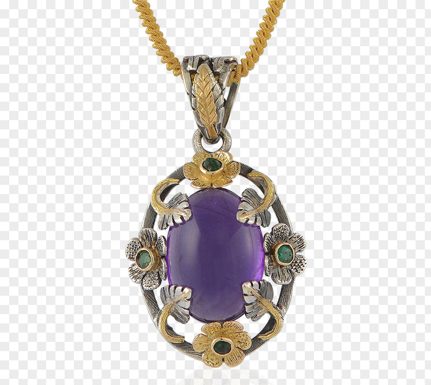 Handmade Jewellery Amethyst Purple Necklace Locket PNG