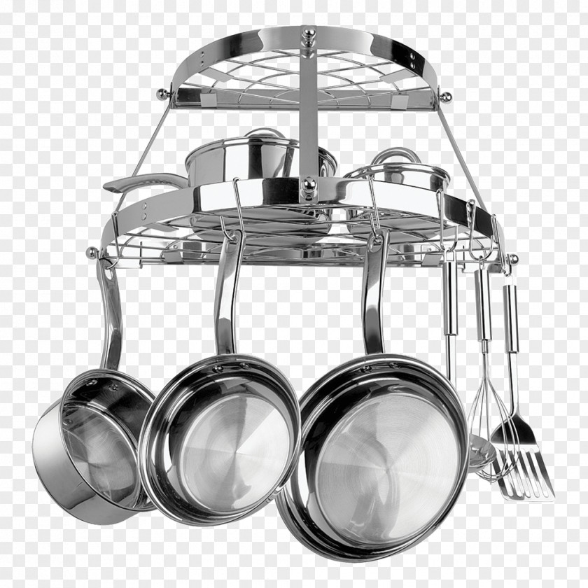 Kitchen Pan Racks Shelf Stainless Steel Cookware Utensil PNG