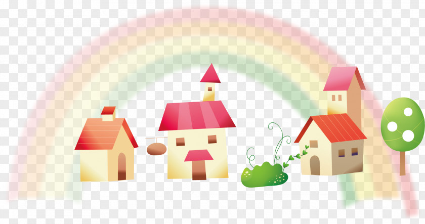 Rainbow Castle Cartoon Download PNG