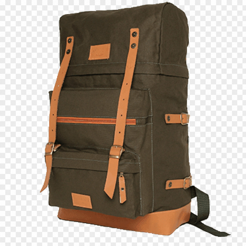Bag Backpack Canvas Green Leather PNG