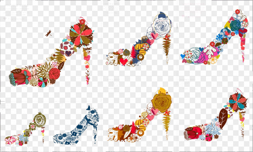 Flowers Fashion High Heels Shoe High-heeled Footwear Clothing PNG