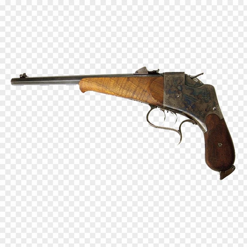 Vintage Crooked Pistol Revolver Shotgun Firearm PNG