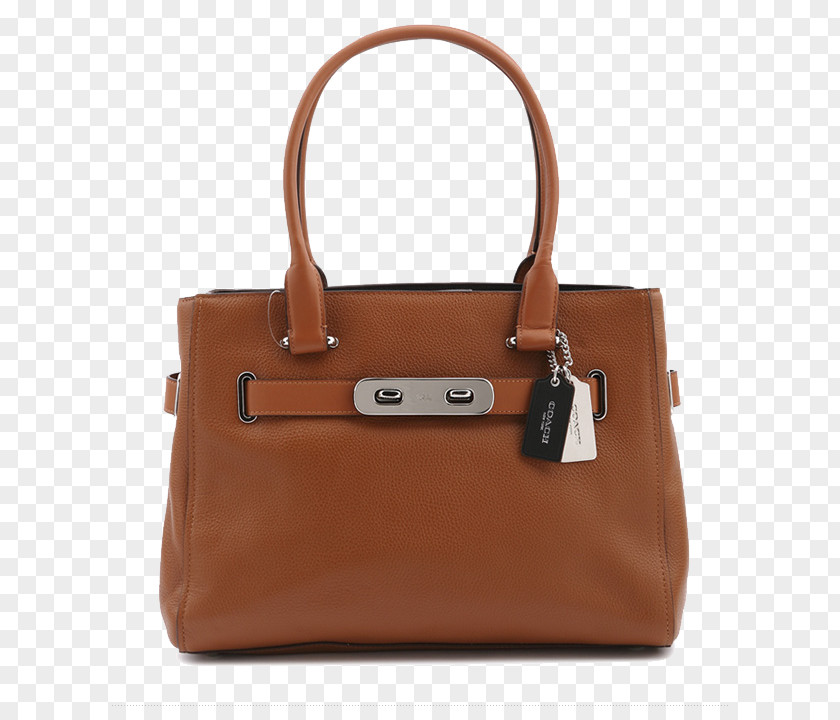 Brown Handbag Bag Tote Leather PNG