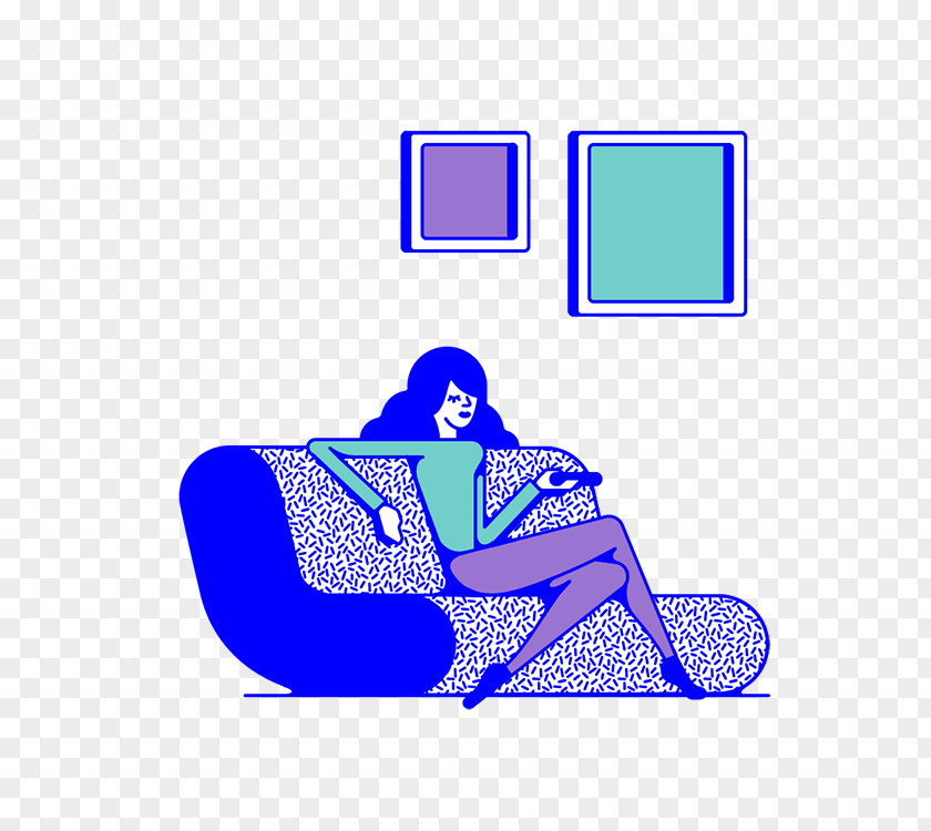 Flat And Girls Sofa Watching TV Television Design Clip Art PNG