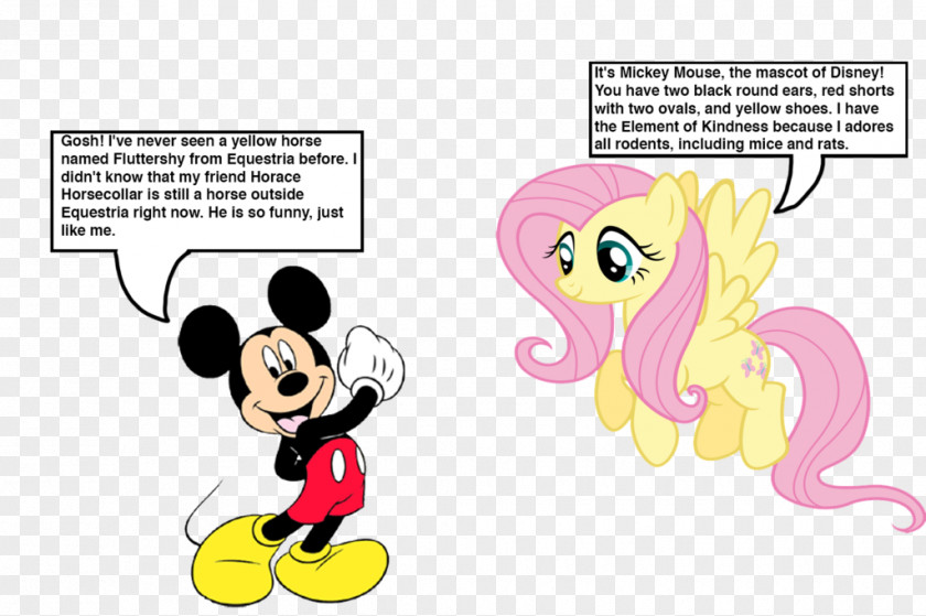 Mickey Mouse Fluttershy Rainbow Dash Character Fan Art PNG