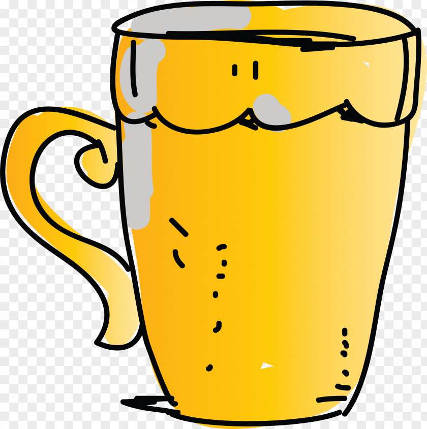 Mug Beer Glassware Pint Glass Yellow PNG