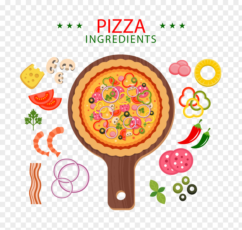 Vector Pizza Food Fruits And Vegetables Fast Italian Cuisine PNG
