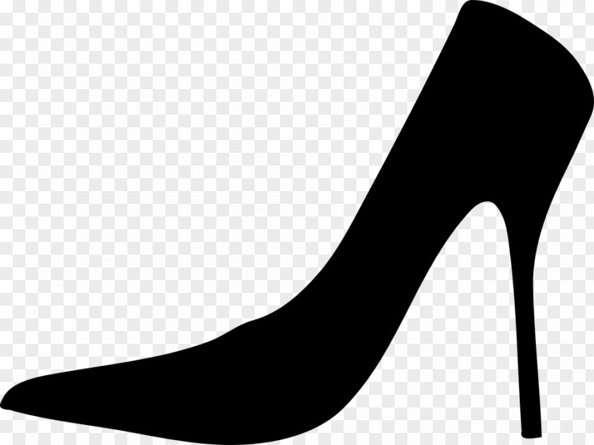 Black And White High-heeled Footwear Stiletto Heel Shoe Clip Art PNG