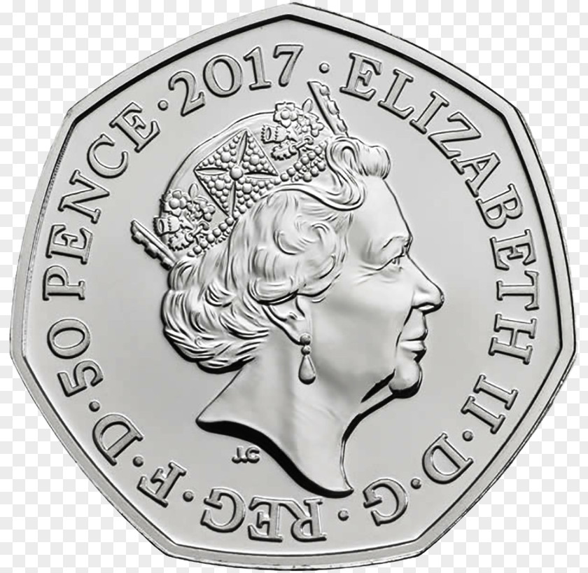 Beatrix Potter Royal Mint Sovereign Fifty Pence Proof Coinage PNG