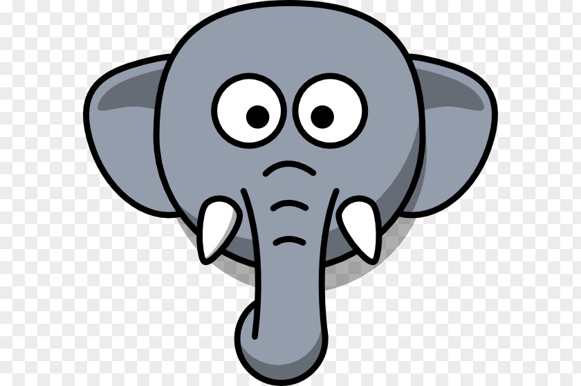 Elephant Head Outline Cartoon Drawing Clip Art PNG