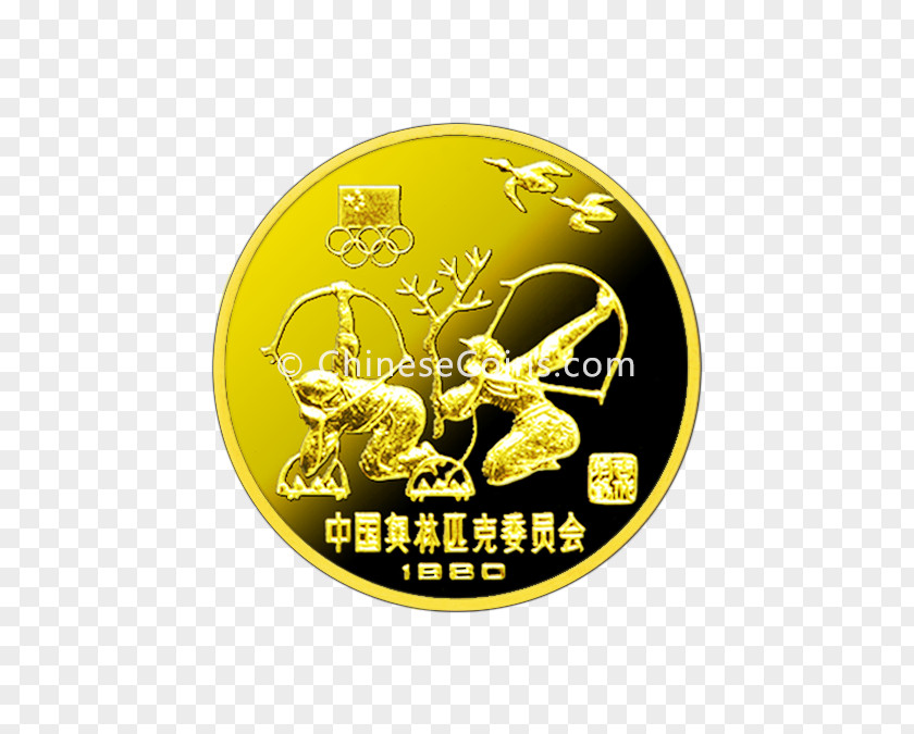 Gold Chinese Panda Proof Coinage Numismatics PNG