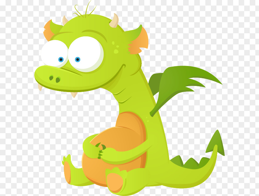 Little Monster Cartoon Dinosaur Dragon Illustration PNG