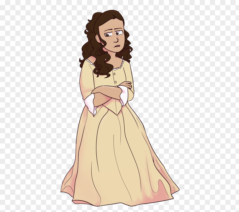Hair Brown Gown Illustration Woman PNG