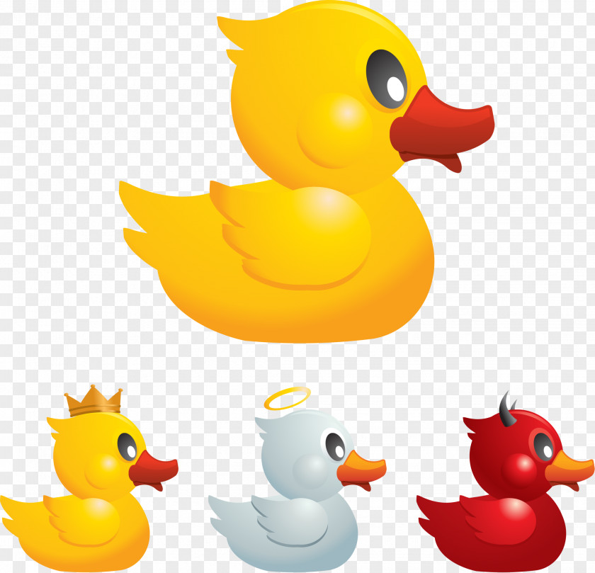 Small Yellow Duck Toy Vector Illustration Donald Cartoon PNG