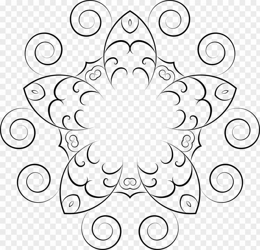 Swirls Floral Design Clip Art PNG