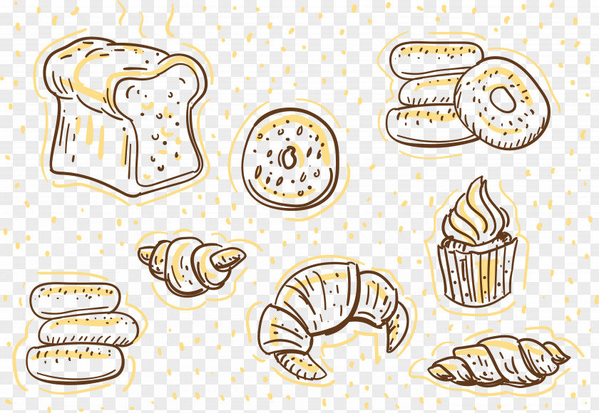 Vector Illustration Bread Bakery Croissant Bagel PNG