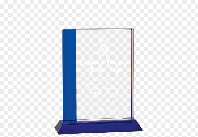 Crystal Trophy Cobalt Blue Rectangle PNG