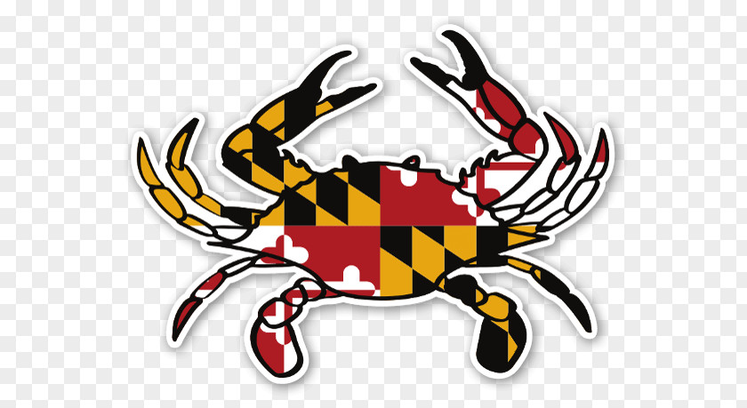 Graffiti Skull Crab Flag Of Maryland Sticker PNG