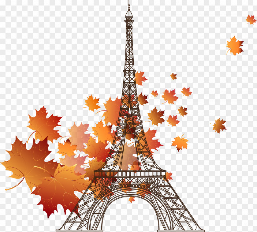 Maple Eiffel Tower Illustration Stock Photography PNG