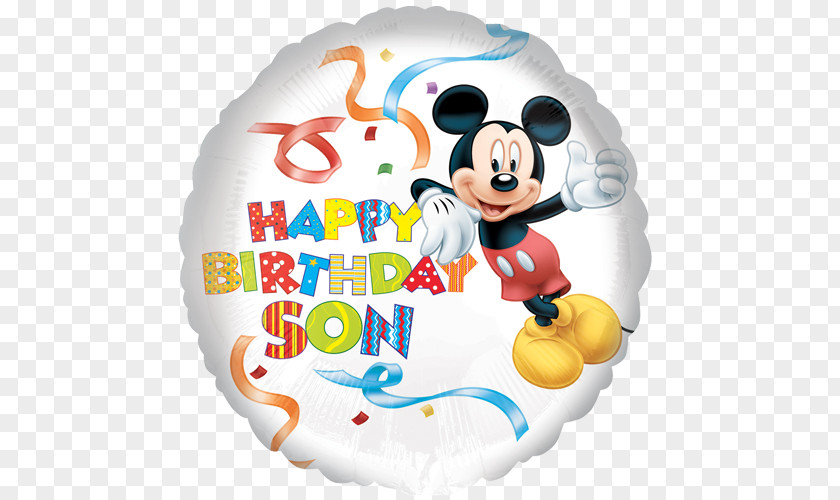 Mickey Mouse Balloon Happy Birthday Wish PNG