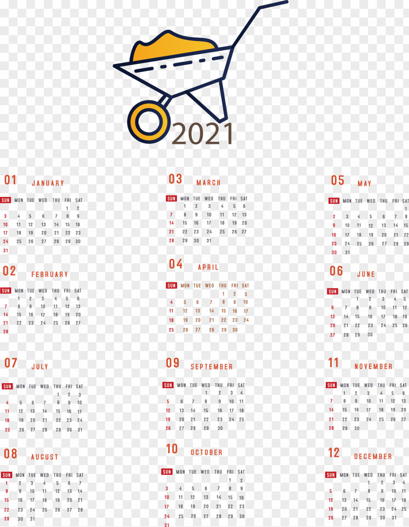 Printable 2021 Yearly Calendar PNG