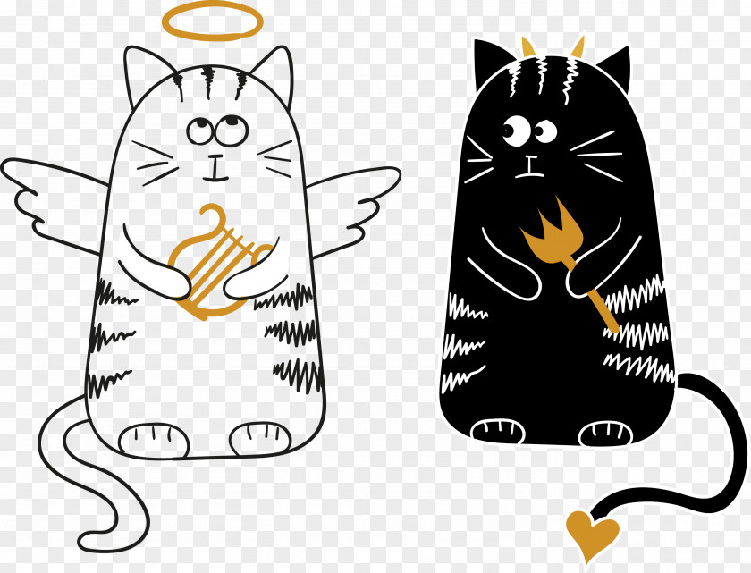 Vector Angel Cat Cartoon Illustration PNG