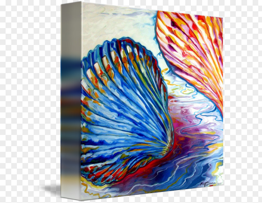 Watercolor Seashell Painting Abstract Art PNG