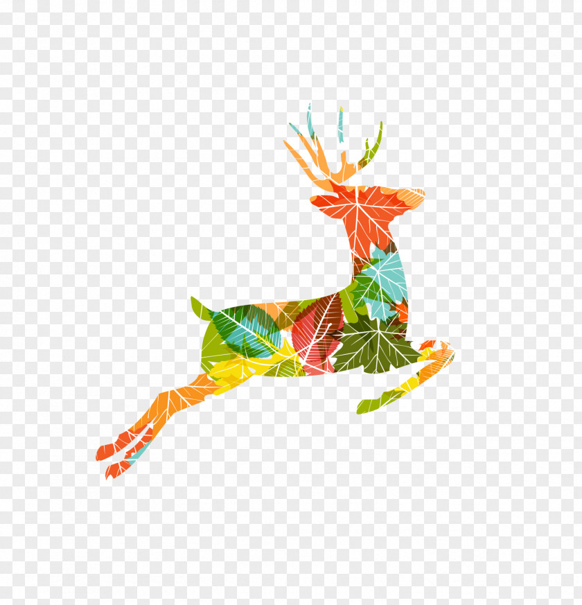 Modern Elements Deer Elk Reindeer Christmas Clip Art PNG