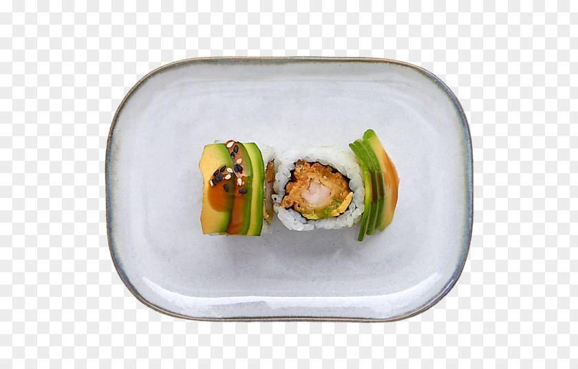 Plate California Roll Sushi Lunch Side Dish PNG