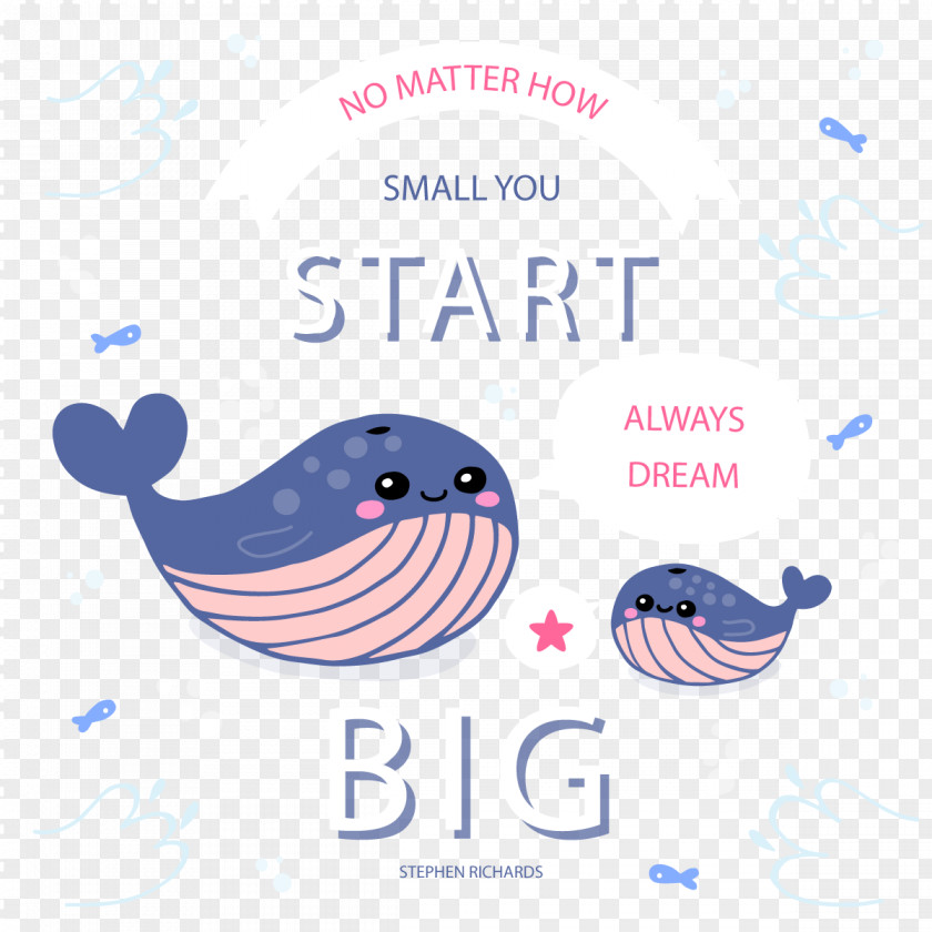 Vector Cute Whale Mother's Day PNG