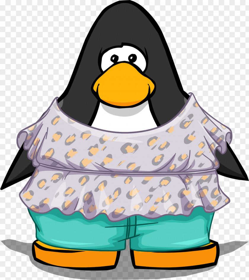 Boho Style Club Penguin Raincoat Clip Art PNG