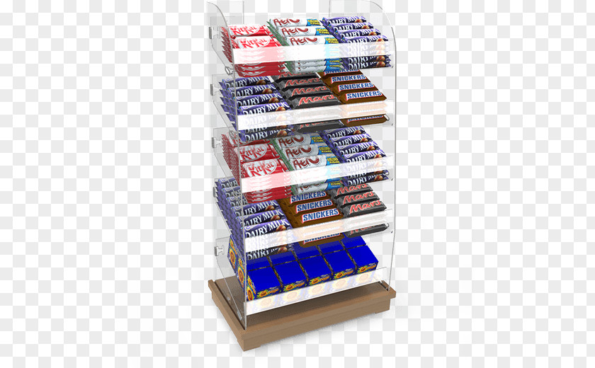 Confectionary Shelf Display Stand Confectionery Case Countertop PNG