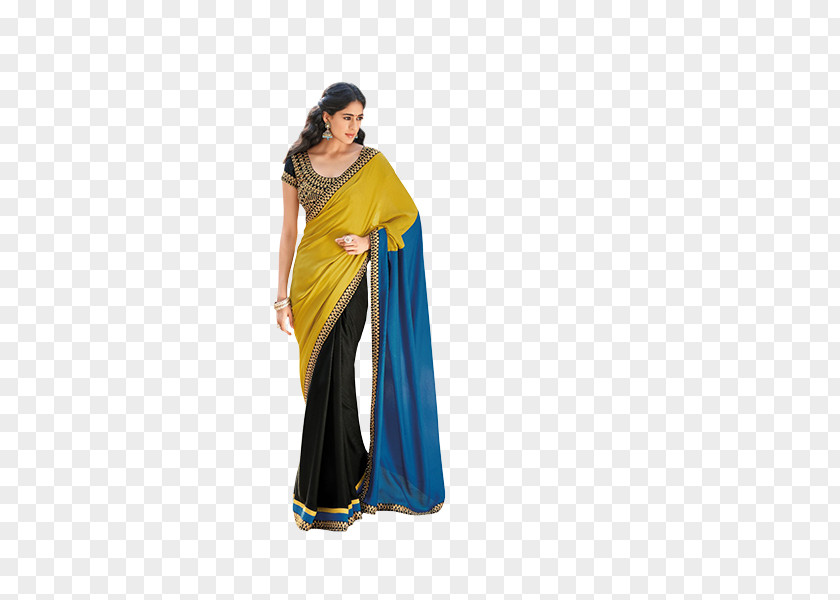 Design Sari Zari Georgette Designer Clothing PNG