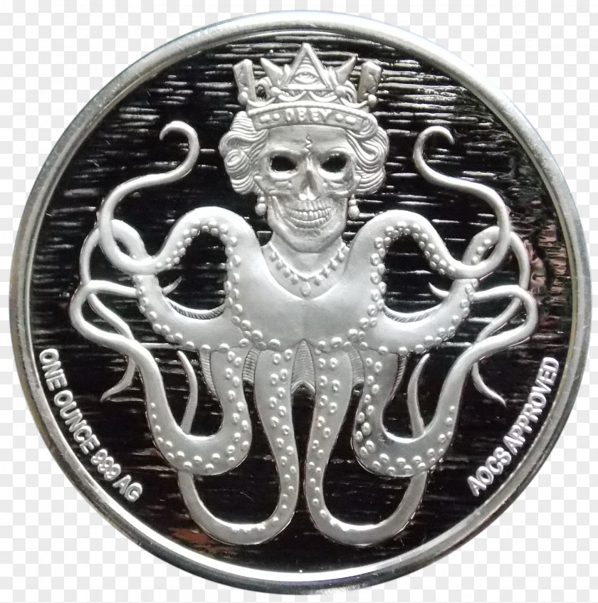Silver Shield Bitcoin Coin Kraken PNG