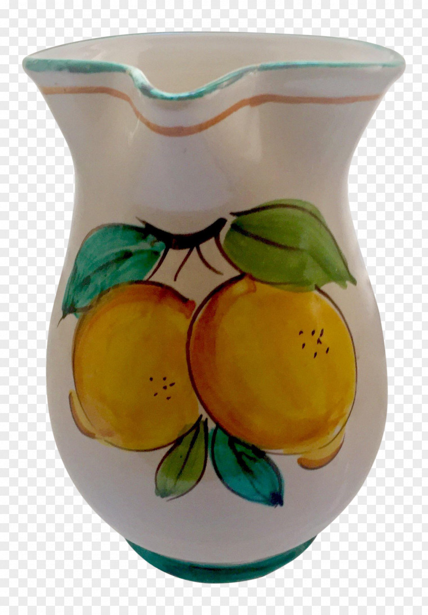 Tuscan Vietri Sul Mare Ceramic Pottery Vase Jug PNG