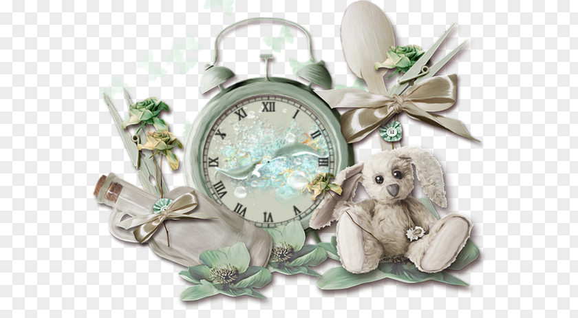 Watches And Bunny Alarm Clock Picture Frame PNG