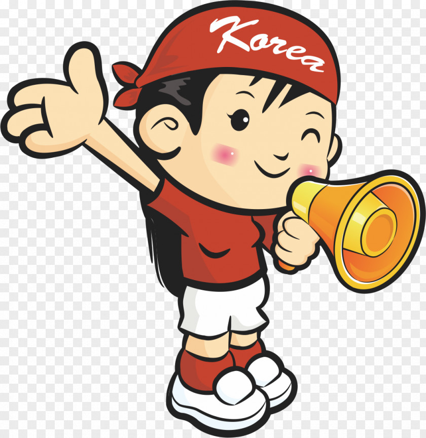 Boy Holding A Trumpet Cartoon Gong Illustration PNG