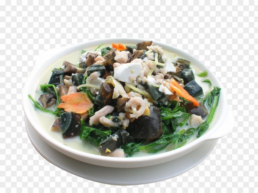 Gold And Silver Egg Soup Vegetable Shoots Picture Material Spinach Salad Stock Food PNG